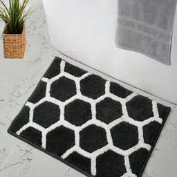 MAA HOME CONCEPT Grey & White Textured Anti-Skid Bath Rugs-18
