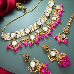 Anouk Gold-Plated Kundan Studded & Beaded Jewellery Set-image-36