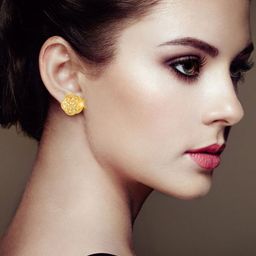 DIVASTRI Set Of 4 Gold-Plated Circular Stones Studded Studs-67