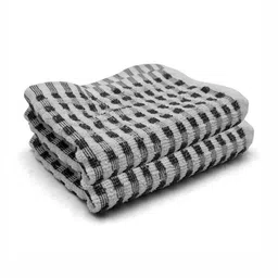 PRAKARTIK 2-Pcs Black & White Checked Pure Cotton Kitchen Towels-53