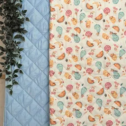 A Toddler Thing Blue Juicy Joy Printed Cotton Mild Winter 300 GSM Single Bed Quilt-image-4