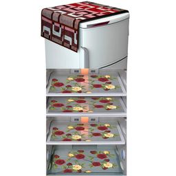 LooMantha 5-Pcs Black & Maroon Printed Refrigerator Covers-image-77