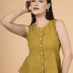 Saffron Threads Women Peplum Top-picture-36