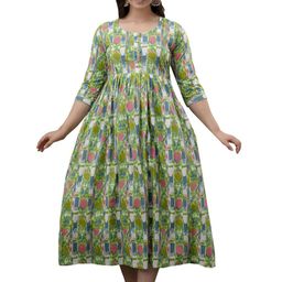 ANUOM Printed Maternity Fit & Flare Dress-image-62