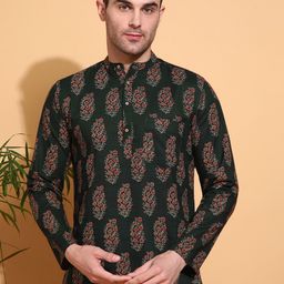 Anouk Men Geometric Printed Thread Work Kurta-15