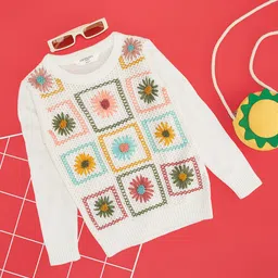 Pantaloons Junior Girls Floral Printed Pullover-image-100