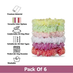 Radhu & Kabby Pack of 6 Multicoloured Ponytail Holders image 5