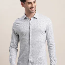 Turtle Men Classic Fit Spread Collar Abstract Printed Cotton Casual Shirt-image-28