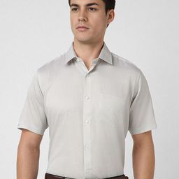 Van Heusen Men Regular Fit Spread Collar Textured Cotton Formal Shirt-image-79