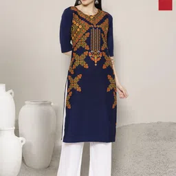 Anouk Rustic Women Pack Of 2 Printed Crepe Straight Kurtas-5