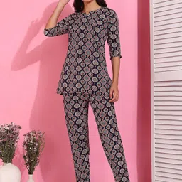 Moda Rapido Printed V-Neck Tunic With Trousers Co-Ords-picture-13