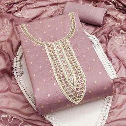 SHADOW & SAINING Embellished Semi-Stitched Dress Material-image-77
