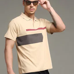 Nins Moda Geometric Printed Polo Collar Cotton T-shirt-picture-10