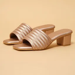 ERIDANI Jaqueta Women Woven Design Open Toe Block Sandals-51