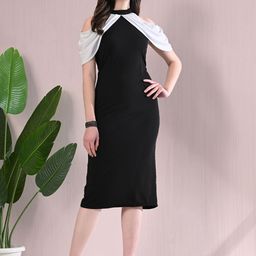 ZEUGEN Halter Neck Bodycon Midi Dress-image-16