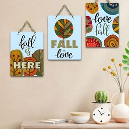 ArtVibes Blue & Black 3 Pieces Quotes Art Wooden Wall Hangings-picture-30