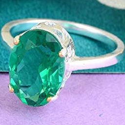 MEMOIR Green Stone Studded Silver Plated Ring-picture-32