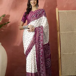 Sangria Bandhani Saree With Blouse-image-95