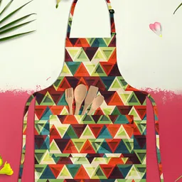 ArtzFolio Green & Red Printed Cotton Aprons-18