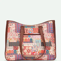 ZOUK Printed Structured Tote Bag image 4