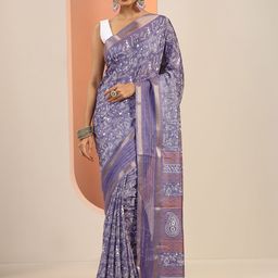 Libas Woven Design Zari Saree With Blouse Piece-image-20