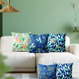 ArtzFolio Multicoloured Set of 5 Velvet Square Cushion Covers-25