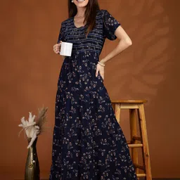 9shines Label Women Printed Maxi Nightdress-image-91