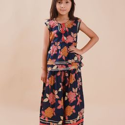 Sangria Girls Embroidered Pure Cotton Lehenga Choli-picture-23
