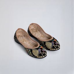 Hopscotch Girls Black Embellished Party T-Strap Flats with Buckles-picture-26