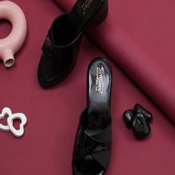 Simplex Footwear WomenBlock Pumps with Laser Cuts-image-83