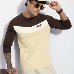 DILLINGER Men Colourblocked Round Neck Pure Cotton T-shirt-picture-41