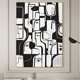 nestroots Ink Stains and DaydreamsBlack & White Canvas Abstract Wall Paintings-picture-17