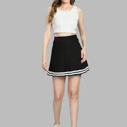 Swara Craft High Waist Pleated Mini Skirt-image-88