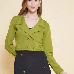 KATLINE Double-Breasted Relaxed-Fit Casual Blazer-picture-39