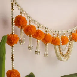 RR Crafts Orange - Colored & YellowFlower ToranFestive Decor-image-28
