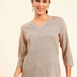 NEESH Women Printed Pure Cotton Straight Kurti-20
