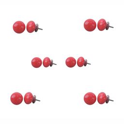 Indianshelf 6-Pcs Red Ceramic Knobs-16