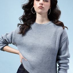 glitchez Ribbed Drop Shoulder Oversized Pullover-picture-4