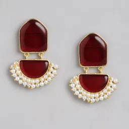 Anouk Gold Plated Beaded Contemporary Drop Earrings-12