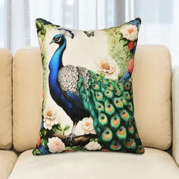 BED-SHEET.COM Cream-Coloured & Green Set of 5 Square Cushion Covers-image-75