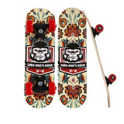STRAUSS Kids Printed Wooden Beginner Skateboard-29