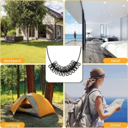 revatakg Cloth Drying Rope with Two Sided Hooks, Elastic 12 Clips Cloth Hanging Rope Hook 2 image 4