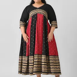 Shape of me by Rustorange Ethnic Motifs Printed Maxi Ethnic Dress-59