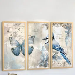 Art Street Blue & White 3 Pieces Floral & Botanical Wall Art-image-78