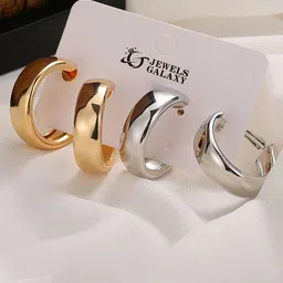 Jewels Galaxy Contemporary Hoop Earrings-image-84