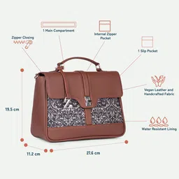 ZOUK Printed Structured Satchel image 3
