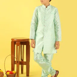 BAESD Boys Mandarin Collar Brocade With Pyjamas-picture-30