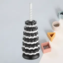 Spinning Stacking Toys for Babies 12+ Month black and white Ring-image-71