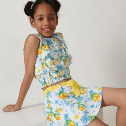 One Friday Floral Print Cotton Top-image-69