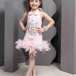 HOITY MOPPET Embellished Satin A-Line Dress-image-67